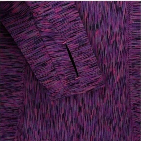 Athleta Mendoza Purple & Pink Space Dye Quarter Zip Running Yoga Pullover XS - Picture 9 of 13